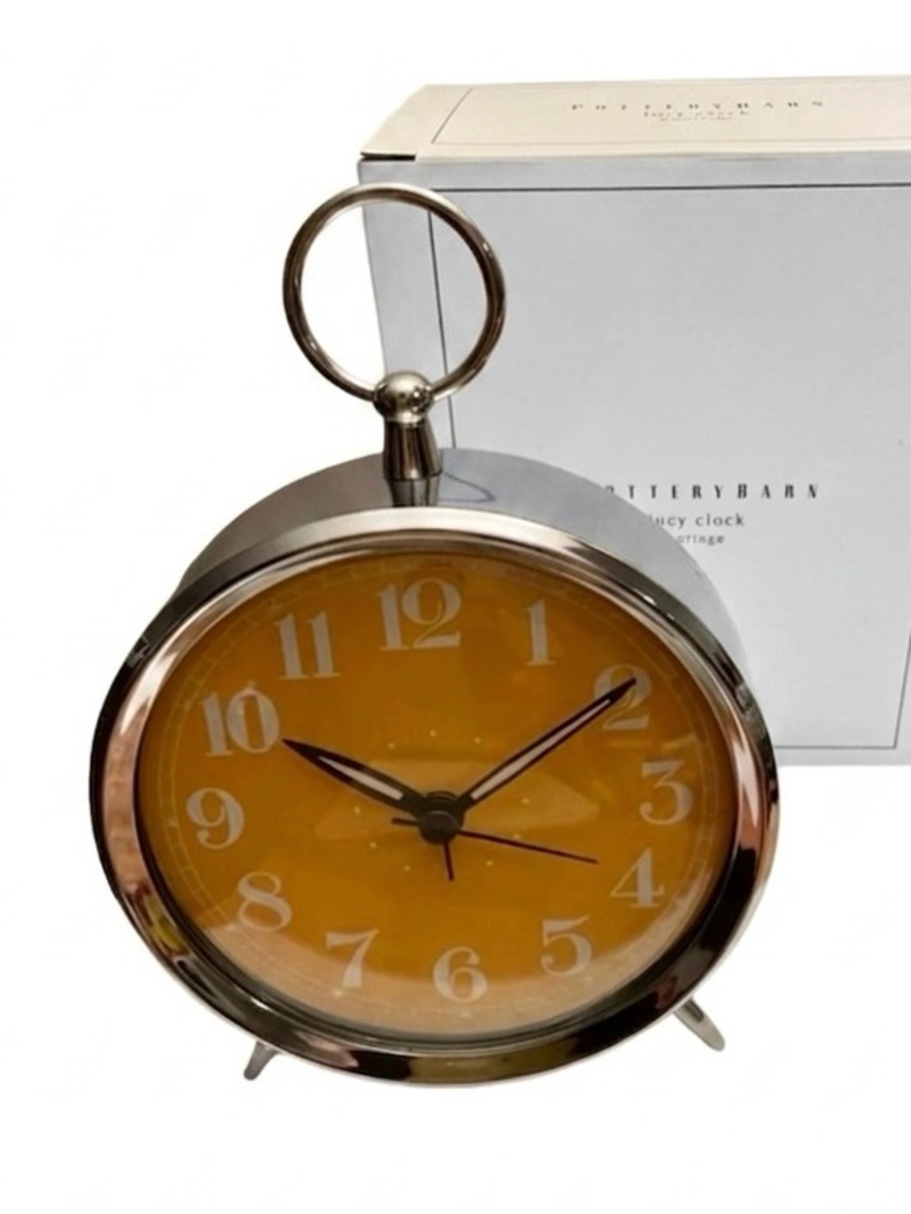 NWT Pottery Barn Orange Alarm Clock